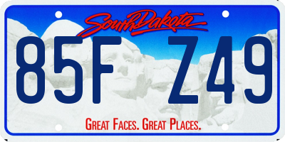 SD license plate 85FZ49