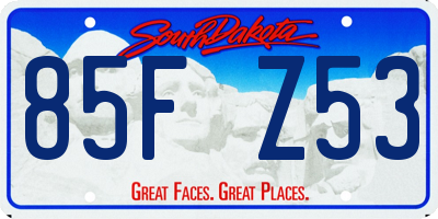 SD license plate 85FZ53