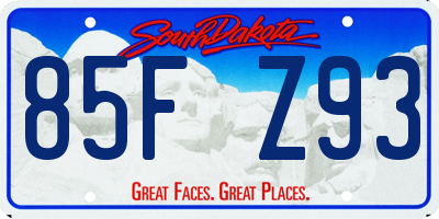 SD license plate 85FZ93