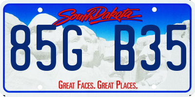 SD license plate 85GB35