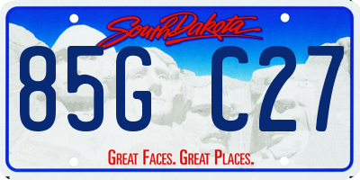 SD license plate 85GC27