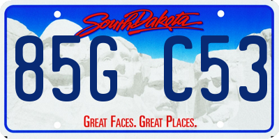 SD license plate 85GC53