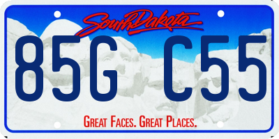 SD license plate 85GC55