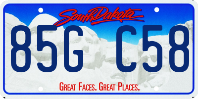 SD license plate 85GC58
