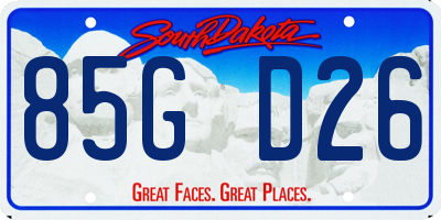 SD license plate 85GD26