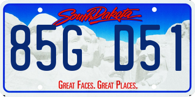SD license plate 85GD51