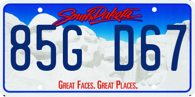 SD license plate 85GD67