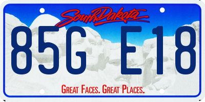 SD license plate 85GE18