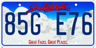 SD license plate 85GE76