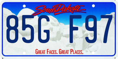 SD license plate 85GF97