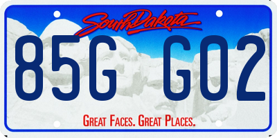 SD license plate 85GG02