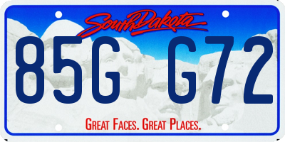 SD license plate 85GG72