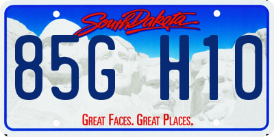 SD license plate 85GH10