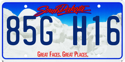 SD license plate 85GH16