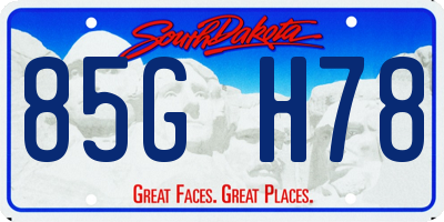 SD license plate 85GH78