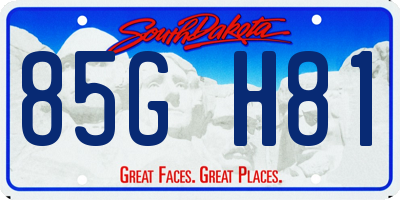 SD license plate 85GH81