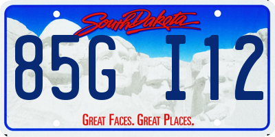 SD license plate 85GI12