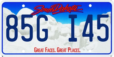 SD license plate 85GI45