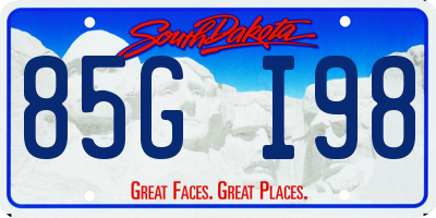 SD license plate 85GI98