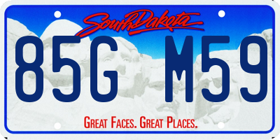SD license plate 85GM59