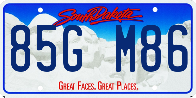 SD license plate 85GM86