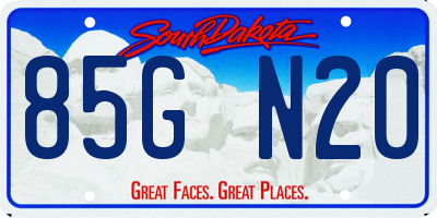 SD license plate 85GN20