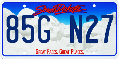 SD license plate 85GN27