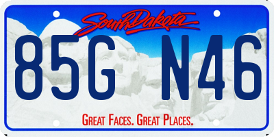 SD license plate 85GN46