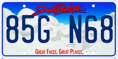 SD license plate 85GN68