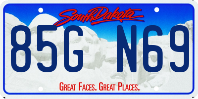 SD license plate 85GN69