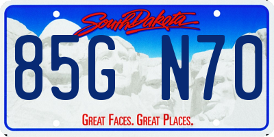 SD license plate 85GN70