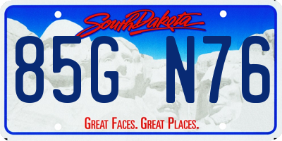 SD license plate 85GN76