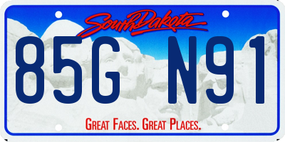 SD license plate 85GN91