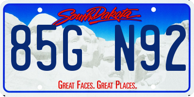 SD license plate 85GN92