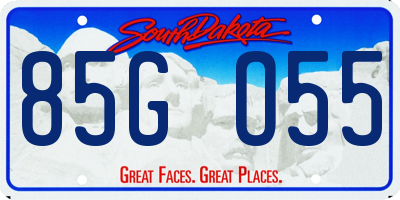 SD license plate 85GO55