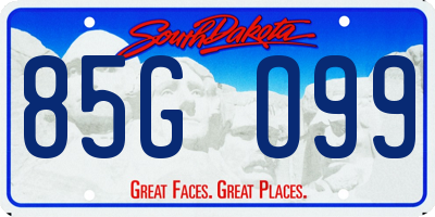 SD license plate 85GO99