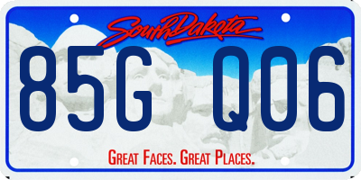 SD license plate 85GQ06