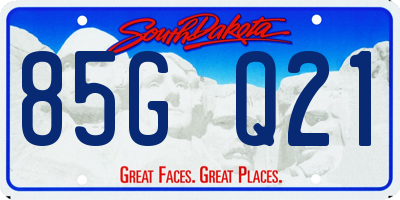 SD license plate 85GQ21