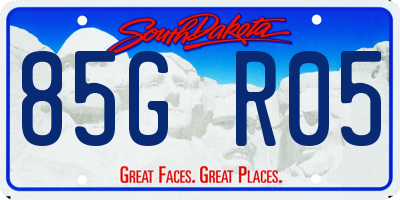 SD license plate 85GR05