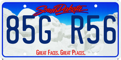 SD license plate 85GR56