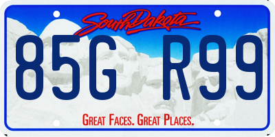 SD license plate 85GR99