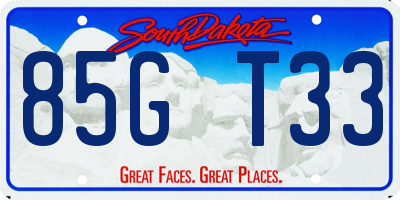 SD license plate 85GT33