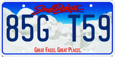 SD license plate 85GT59
