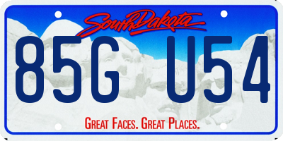 SD license plate 85GU54