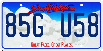 SD license plate 85GU58