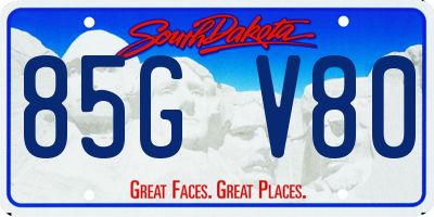 SD license plate 85GV80