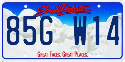 SD license plate 85GW14