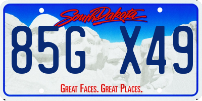 SD license plate 85GX49