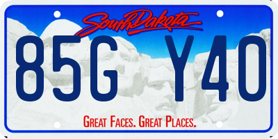 SD license plate 85GY40