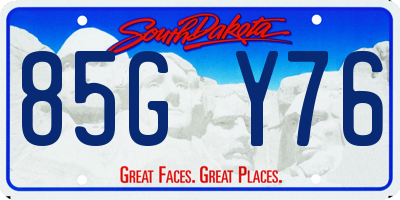 SD license plate 85GY76